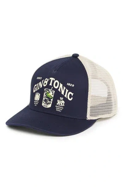 American Needle Gin & Tonic Sinclair Trucker Hat In Navy/ivory