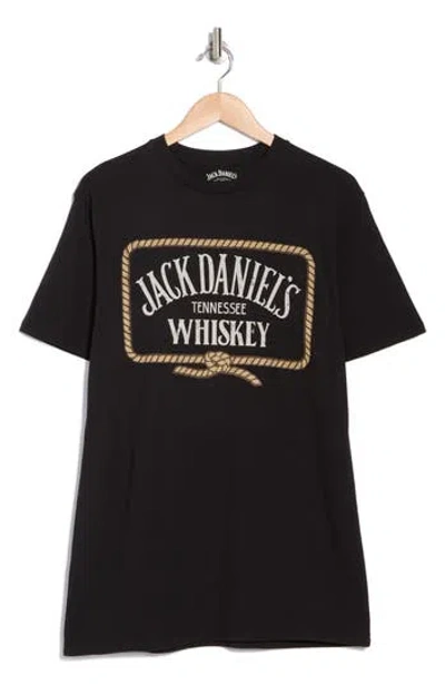 American Needle Jack Daniel Rope Cotton Graphic T-shirt In Black