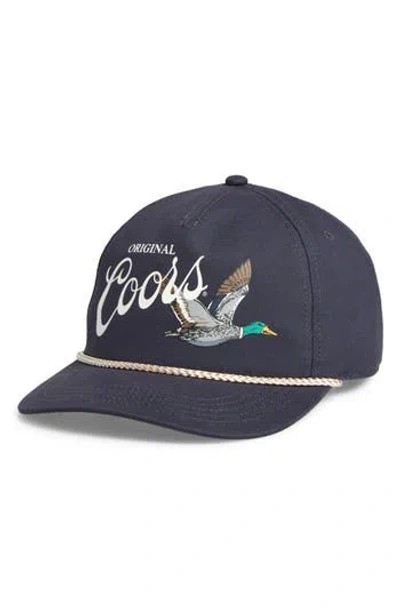 American Needle Logo Canvas Cappy Hat In Blue
