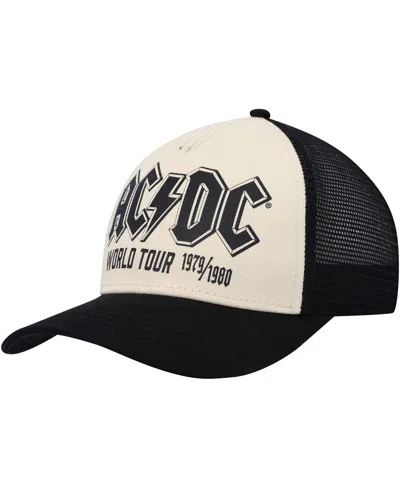American Needle Men's  Cream, Black Ac/dc Sinclair Snapback Hat In Cream,black