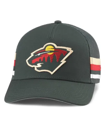 American Needle Men's  Green Minnesota Wild Hotfoot Stripes Trucker Adjustable Hat