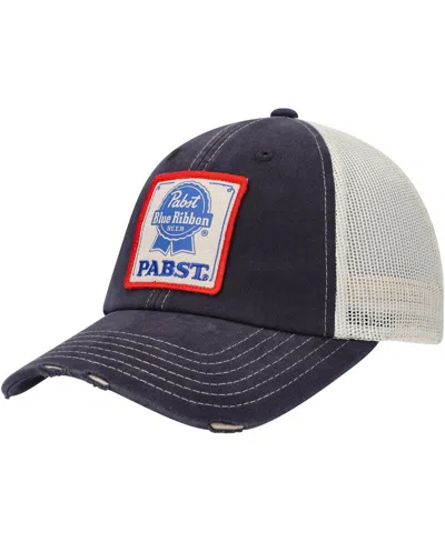 American Needle Men's  Navy, Cream Pabst Blue Ribbon Orville Snapback Hat In Navy,cream