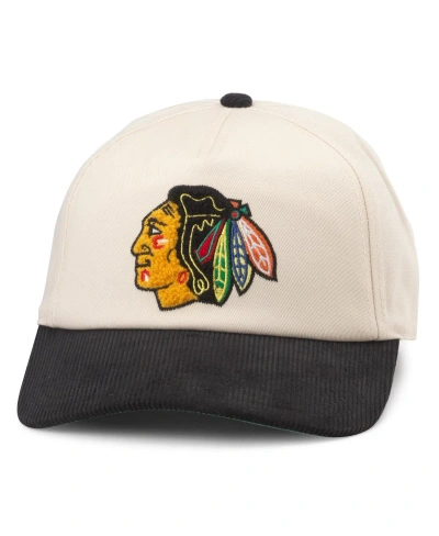 American Needle Men's  White, Black Chicago Blackhawks Burnett Adjustable Hat In White,black