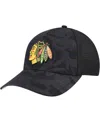 American Needle Men's Black Chicago Blackhawks Valin Camo Super Tech Vented Adjustable Hat In Black