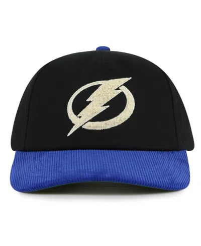American Needle Men's Black/blue Tampa Bay Lightning Burnett Adjustable Hat In Black,blue