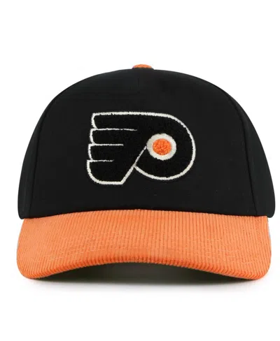 American Needle Men's Black/orange Philadelphia Flyers Burnett Adjustable Hat In Black,orange