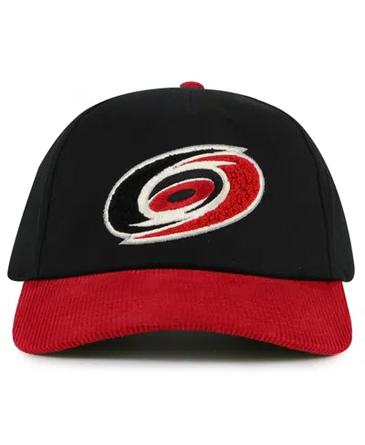 American Needle Men's Black/red Carolina Hurricanes Burnett Adjustable Hat In Black,red