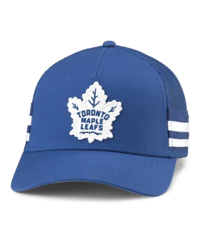 American Needle Men's Blue Toronto Maple Leafs Hot Foot Stripes Trucker Adjustable Hat