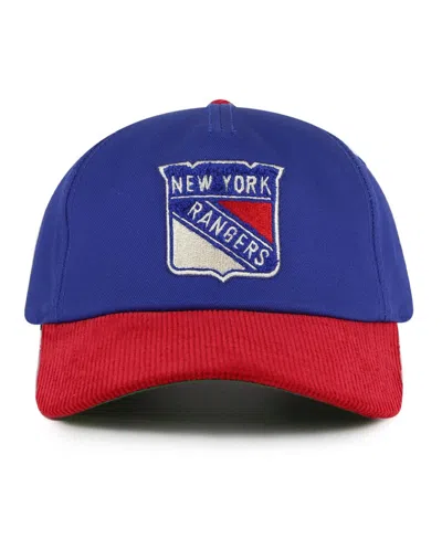 American Needle Men's Blue/red New York Rangers Burnett Adjustable Hat In Blue,red