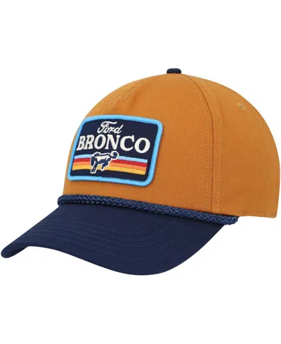 American Needle Men's Brown/navy Bronco Roscoe Adjustable Hat In Brown,navy