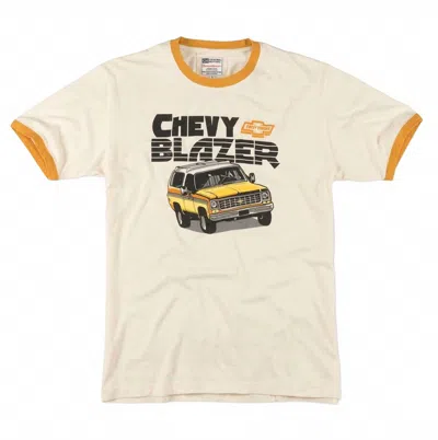 American Needle Men's Chevrolet Blazer Brass Tacks Ringer Shirt In Cream-gold In Neutral