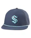 AMERICAN NEEDLE MEN'S DEEP SEA BLUE SEATTLE KRAKEN BUXTON PRO TECH ADJUSTABLE HAT