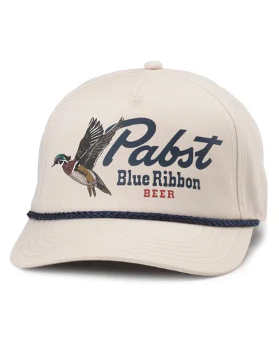 American Needle Men's Natural Pabst Blue Ribbon Canvas Cappy Adjustable Hat In Brown
