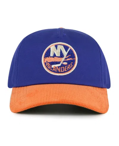 American Needle Men's Royal/orange New York Islanders Burnett Adjustable Hat In Royal,orange