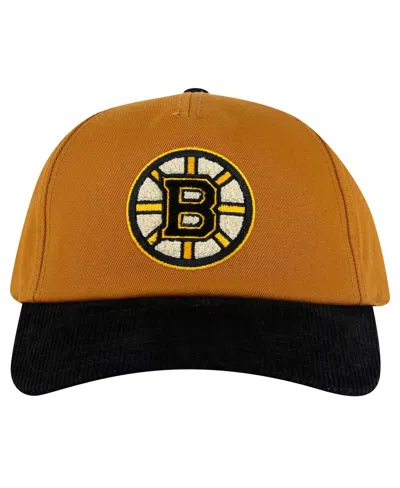 American Needle Men's Tan/black Boston Bruins Burnett Adjustable Hat In Tan,black
