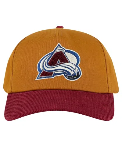 American Needle Men's Tan/burgundy Colorado Avalanche Burnett Adjustable Hat In Tan,burgundy