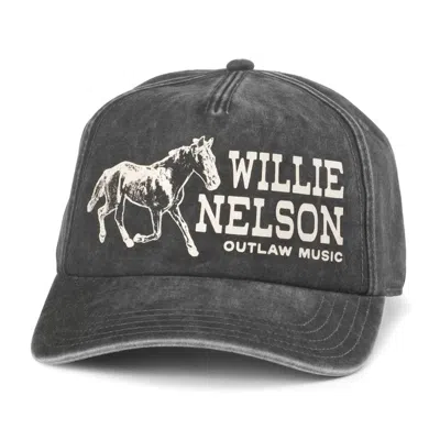 American Needle Men's Willie Nelson Horse Logo Hat In Black