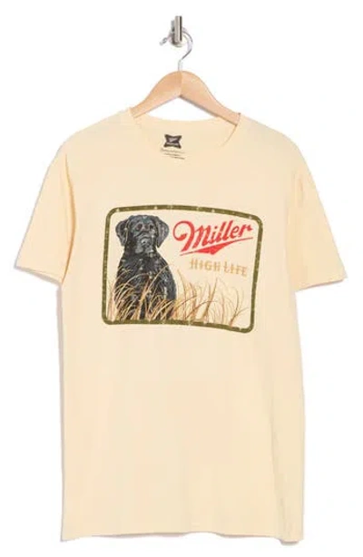 American Needle Miller High Life Dog Cotton Graphic T-shirt In Cream