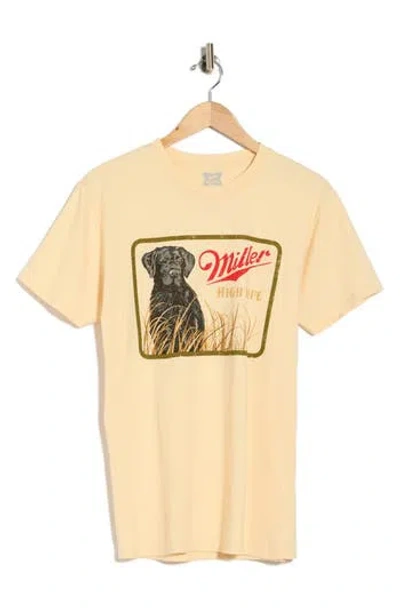 American Needle Miller High Life Dog Cotton Graphic T-shirt In Yellow