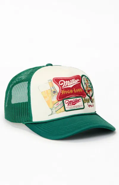 American Needle Miller High Life Trucker Hat In Green In Pink