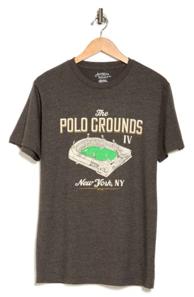 American Needle Polo Grounds Graphic Print T-shirt In Dark Heather Grey