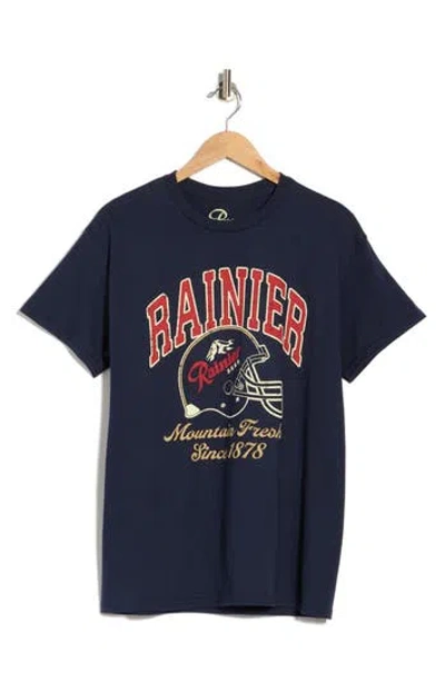 American Needle Rainier Football Graphic T-shirt In Navy