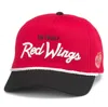 AMERICAN NEEDLE AMERICAN NEEDLE RED/BLACK DETROIT RED WINGS ROSCOE WASHED TWILL ADJUSTABLE HAT