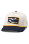 American Needle Roscoe Bronco Snapback Baseball Cap In Ivory/navy