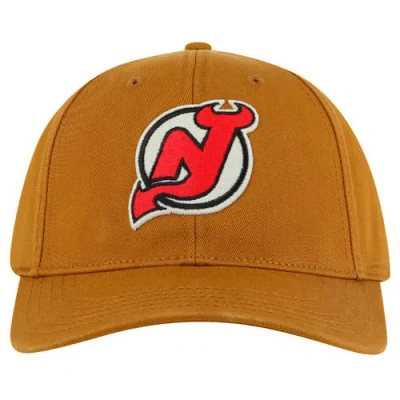 American Needle Tan New Jersey Devils Hepcat Washed Twill Adjustable Hat In Brown
