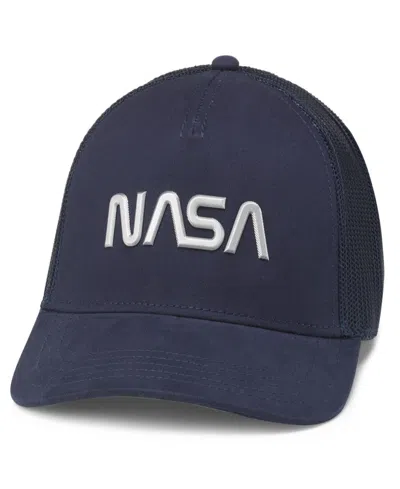 American Needle Unisex Navy Nasa Valin Adjustable Trucker Hat In Blue