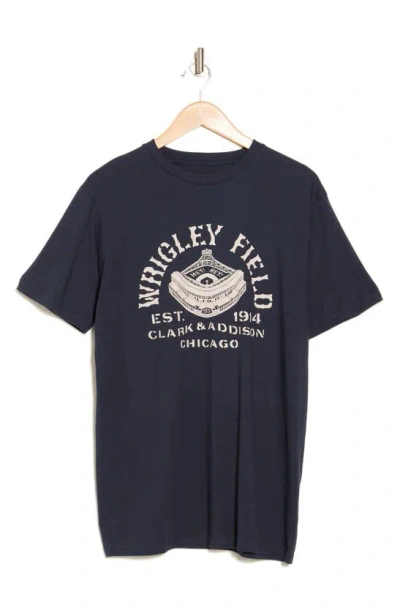 American Needle Wrigley Field Cotton Graphic T-shirt In Blue