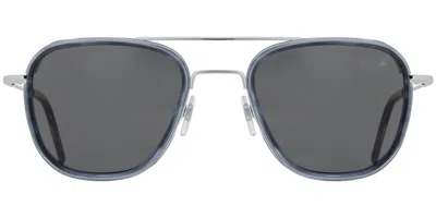American Optical Flynn 1gyn Men's Sunglasses Silver Size 55 In Navy Blue,silver