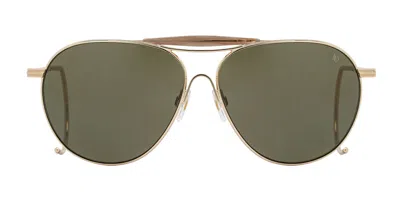 American Optical Hazemaster Polarized 1gnnp Men's Sunglasses  Size 59 In Gold