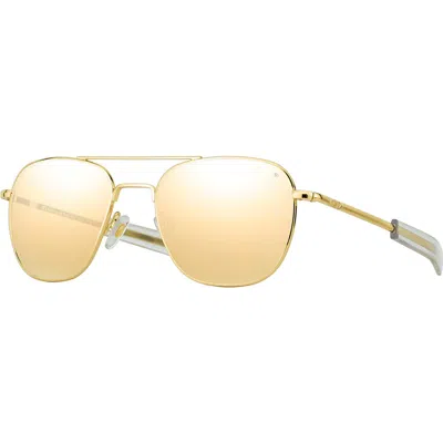 American Optical Original Pilot 57mm Aviator Nylon Non Polarized In Gold