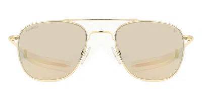 American Optical Original Pilot Polarized 1gmnp Men's Sunglasses Gold Size 52 In Neutral