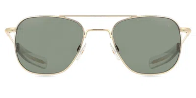 American Optical Original Pilot Polarized 1gnnp Men's Sunglasses Gold Size 57