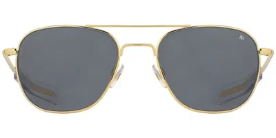 American Optical Original Pilot Polarized 1gynp Men's Sunglasses Gold Size 55 In Gray