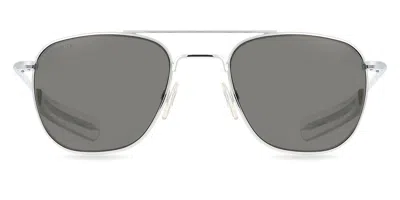 American Optical Original Pilot Polarized 2gynp Men's Sunglasses Silver Size 57