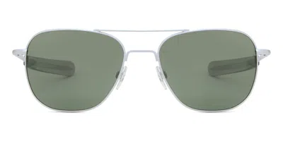 American Optical Original Pilot Polarized 4gngp Men's Sunglasses Silver Size 57 In Red