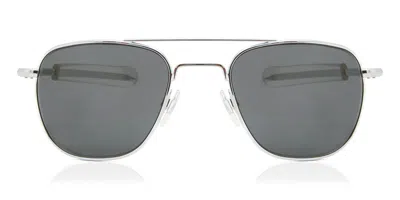American Optical Original Pilot 2gyn Men's Sunglasses Silver Size 52