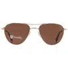 American Optical Polarized Brown Pilot Unisex Sunglasses Sebring-p 2 55 In Gold