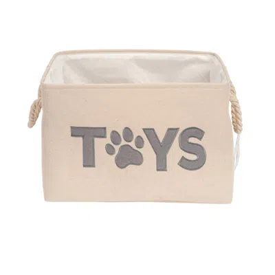 American Pet Supplies Country Living Foldable Fabric Dog Toy Storage Bin In Neutral
