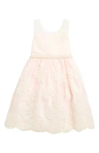 American Princess Kids' Embroidered Special Occasion Dress In Ivory/ Blush