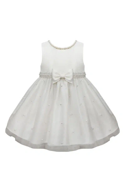 American Princess Babies' Pearl Mesh Party Dress In Off White