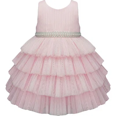 American Princess Babies'  Ruffle Tiered Party Dress In Peachy Pink