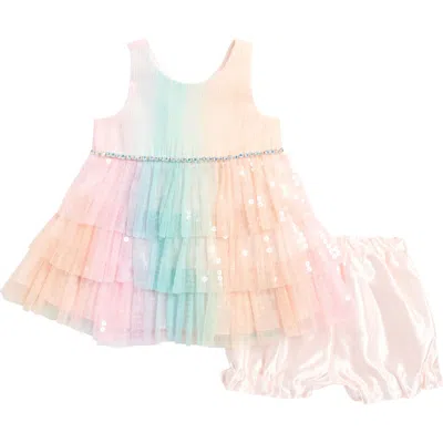 American Princess Babies'  Sequin Tiered Dress In Sorbet