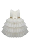 American Princess Babies'  Tiered Mesh Party Dress In Candle Light