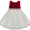 American Princess Babies'  Velvet Mesh Party Dress In White
