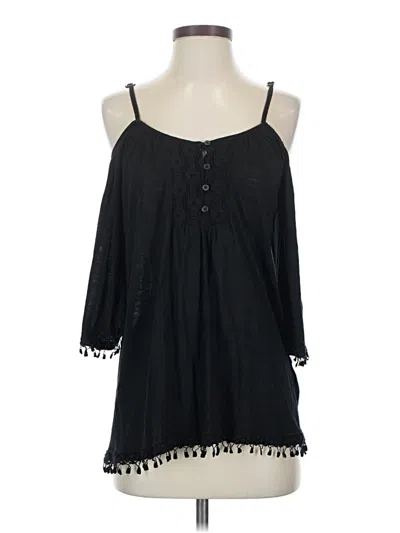 Pre-owned American Rag Cie 3/4 Sleeve Blouse In Black
