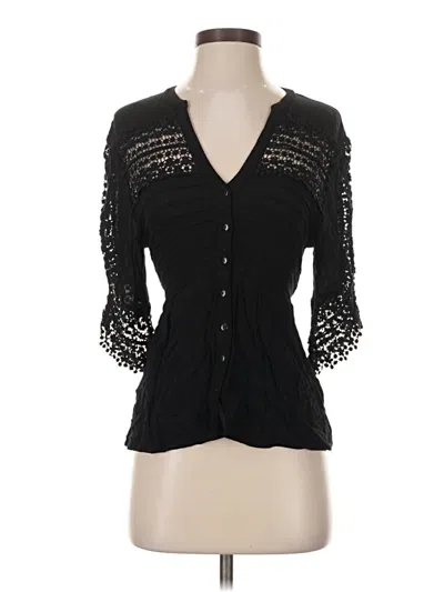 Pre-owned American Rag Cie 3/4 Sleeve Blouse In Black